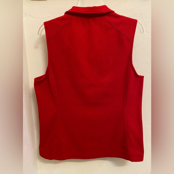 Land’s End Women’s Medium Red Fleece Vest - Picture 3 of 10